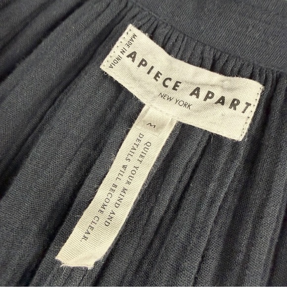 A Piece Apart Women’s Black 100% Organic Cotton Long Sleeve Gauze Top In Size M - Picture 4 of 9